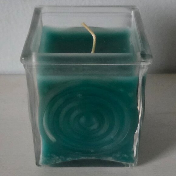 Vintage Retired PartyLite Spinnaker Teal In Square Holder 1655 New Open Box - Picture 3 of 10